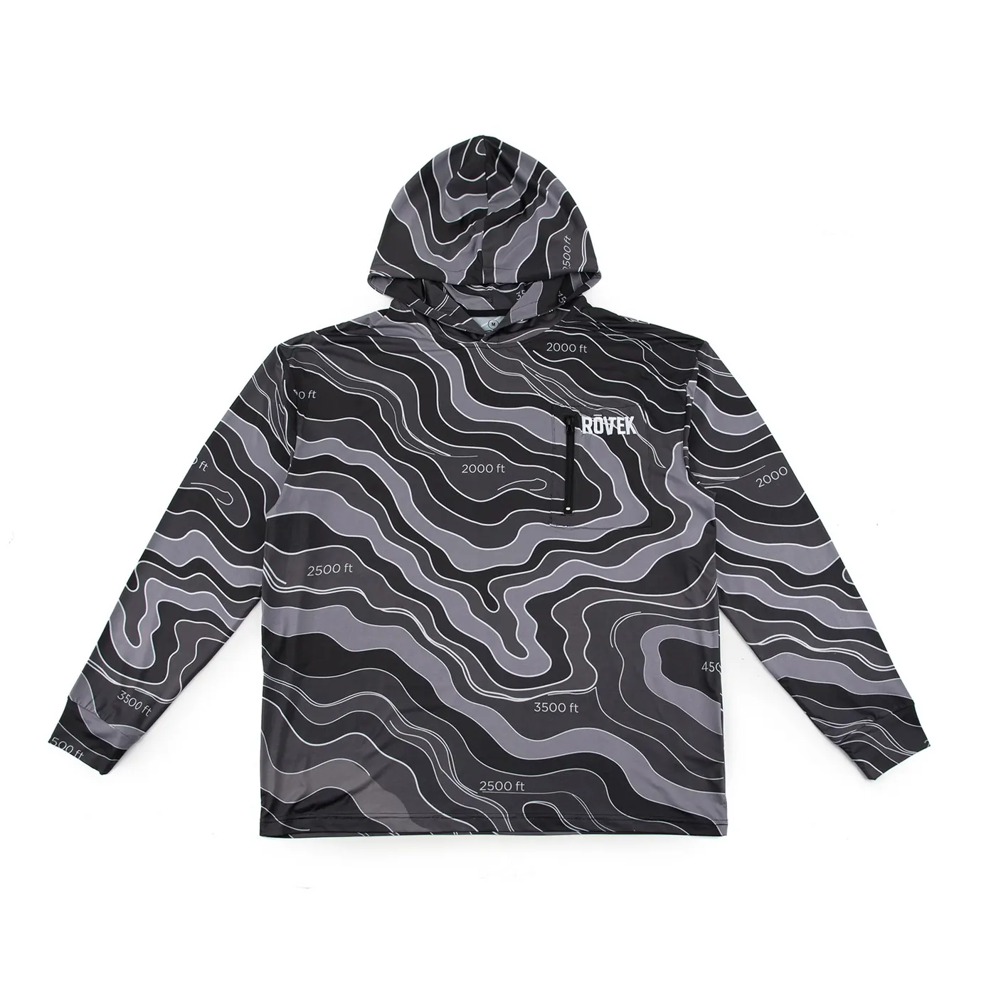Custom sun-hoodie, design 1, front view