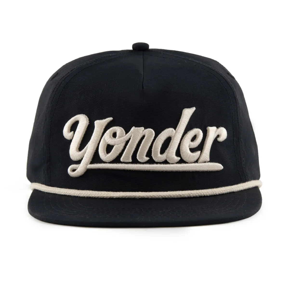 Custom flat brim hat, design 1, front view